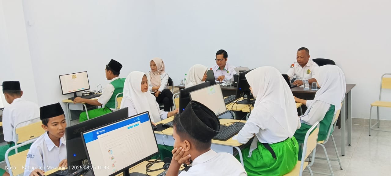 Hari Pertama ANBK Utama Gelombang I sesi 2 sangat antusias dan penuh semangat, MTsN 6 Merangin Berjalan Lancar dan Tertib