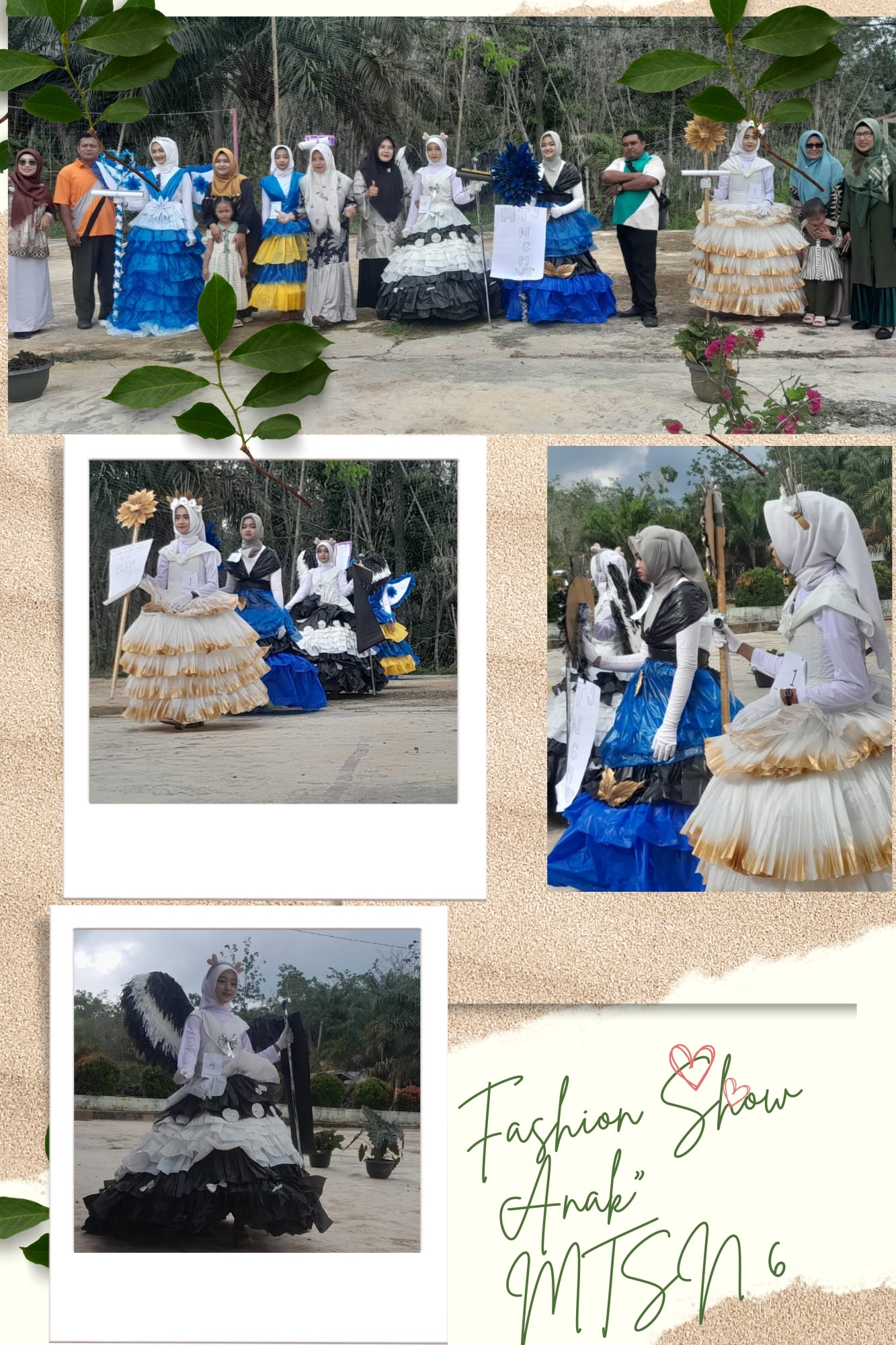 Fashion Show Siswi MTs Negeri 6 Merangin Tampilkan Kreativitas dari Bahan Daur Ulang