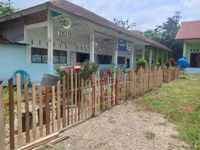 MTsN 6 Merangin Percantik Taman dengan Pagar Tanaman Hias