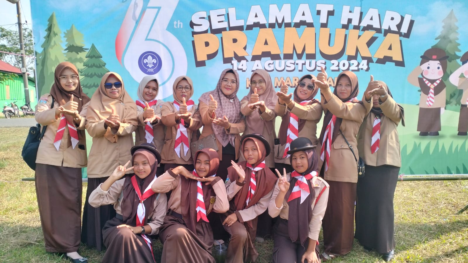 Majelis Guru MTs Negeri 6 Merangin Aktif Hadiri Upacara HUT Pramuka ke-63 di Kecamatan Margo Tabir